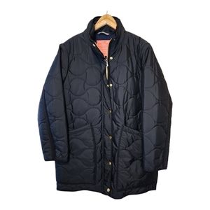 J. Crew Black Quilted Cocoon Signature Puffer Jacket Large